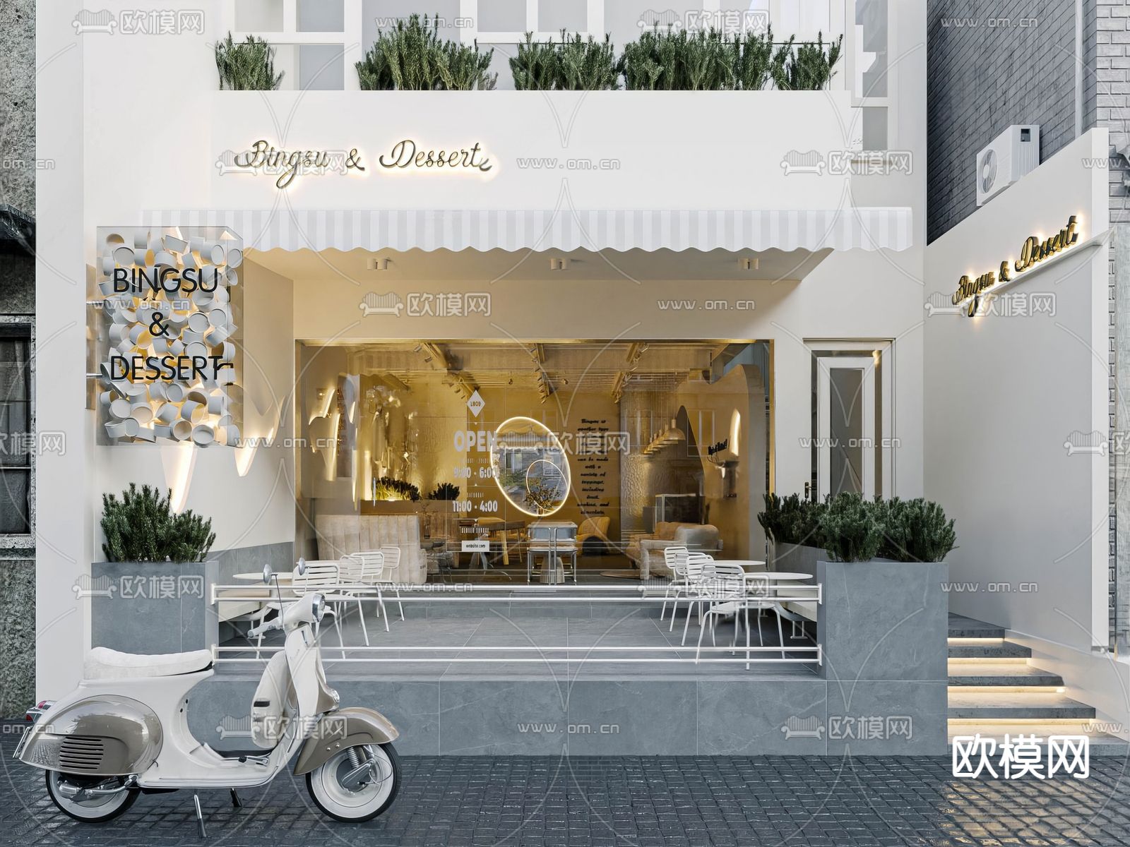 侘寂咖啡厅 咖啡馆su模型下载（渲染图1）