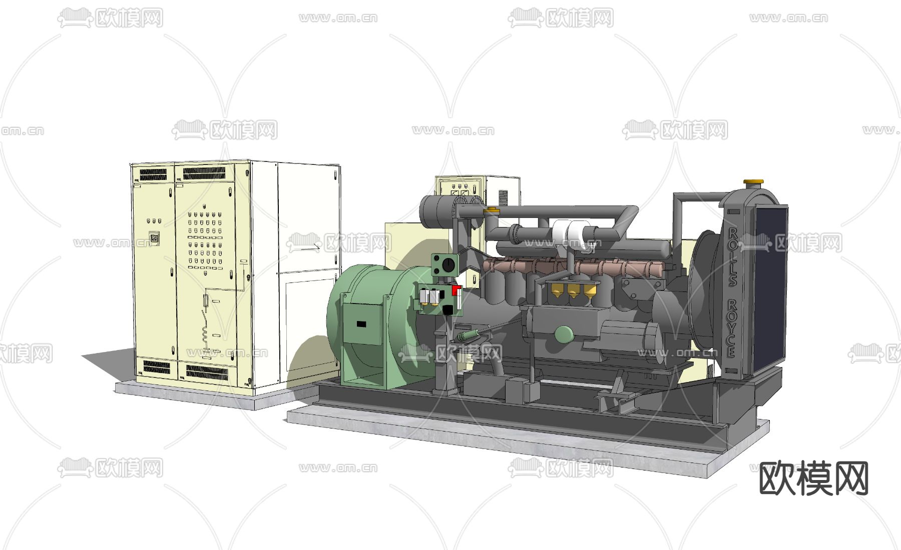 发电机 配电柜su模型下载（渲染图1）