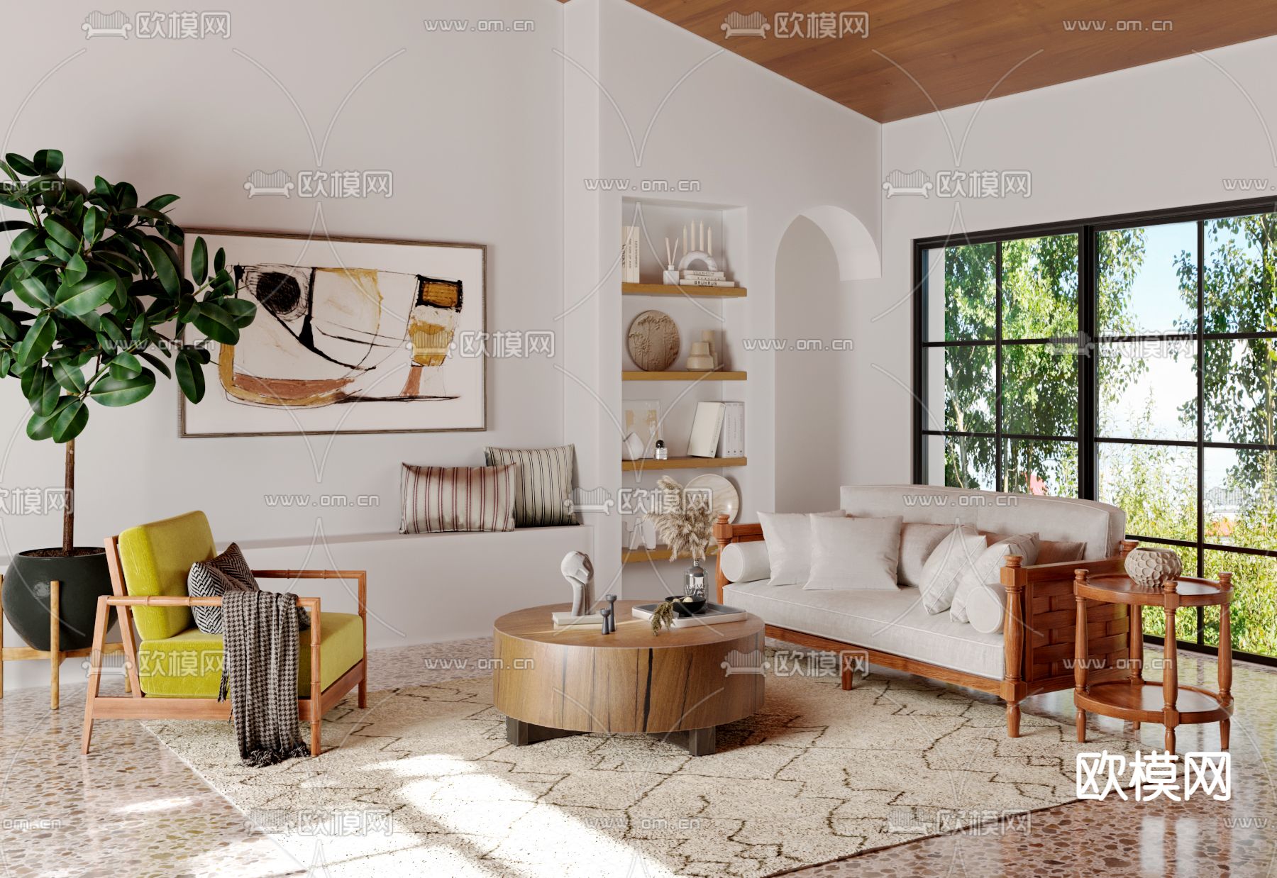 北欧组合沙发3d模型下载