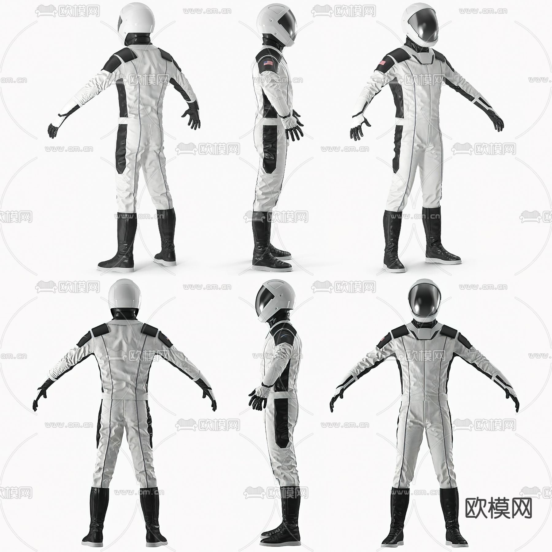 宇航员航天服 太空服 飞行服3d模型下载_ID14275193_3dmax免费模型-欧模网