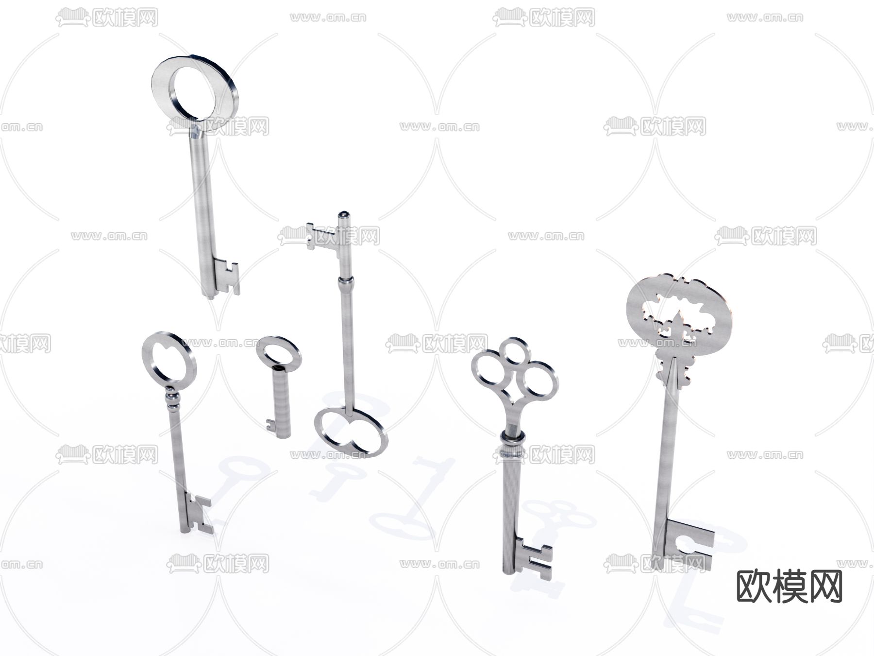 简欧钥匙su模型下载（渲染图2）