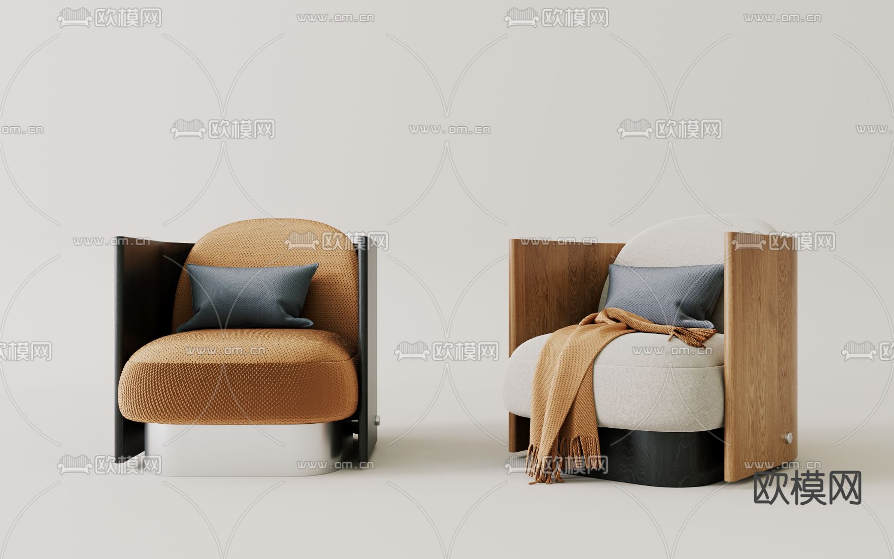 侘寂沙发 单人沙发3d模型下载