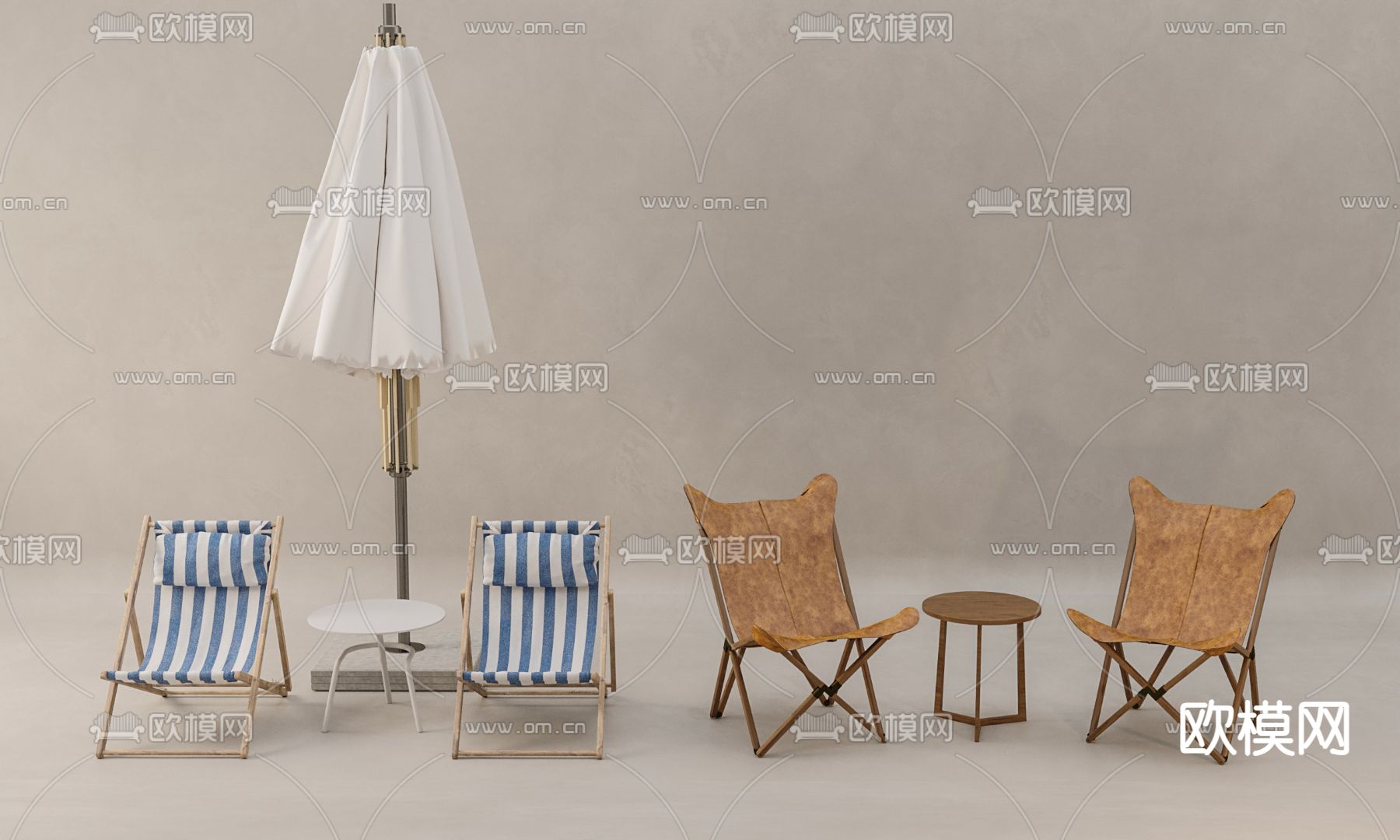 折叠椅 户外躺椅3d模型下载