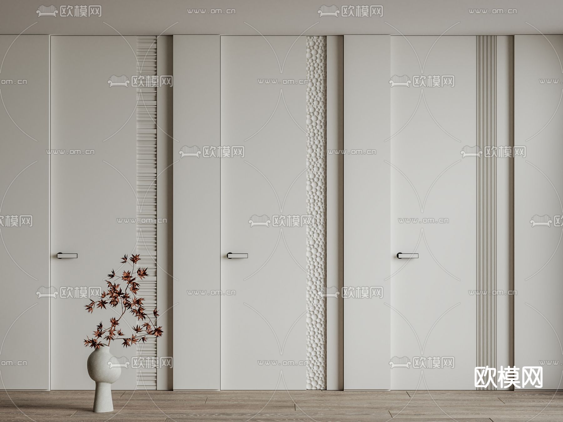 单开门 卧室门 通顶门su模型