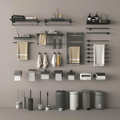  卫浴用品 卫浴小件 毛巾架su模型 