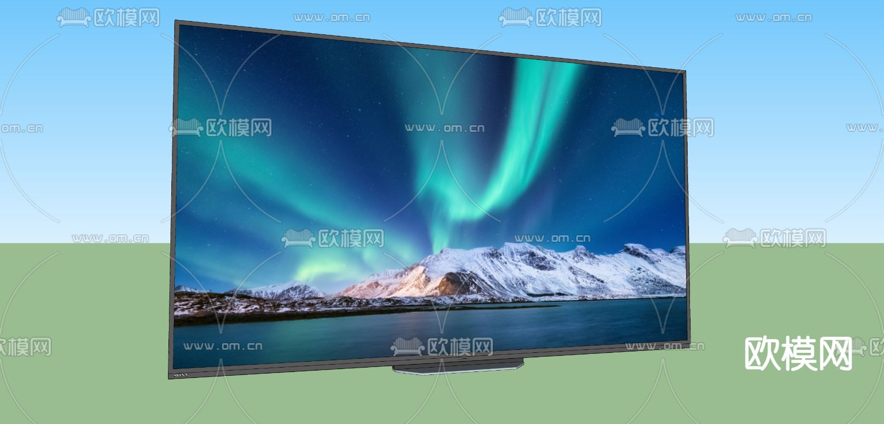 电视机su模型下载（渲染图2）
