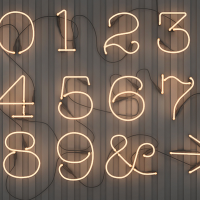  霓红灯 发光字 发光数字su模型 