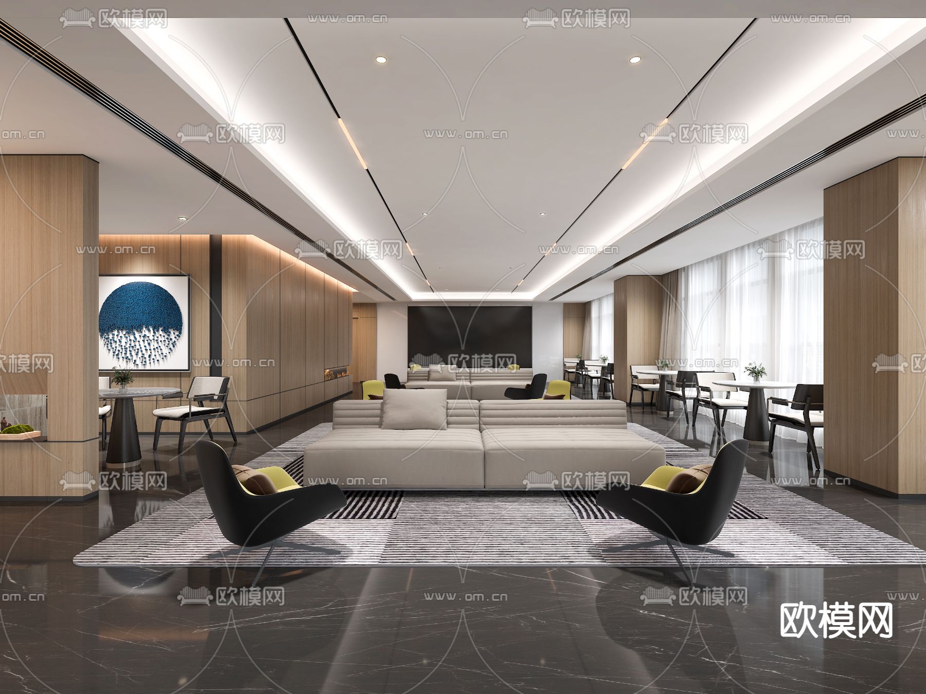 公司休息区 洽谈区3d模型下载