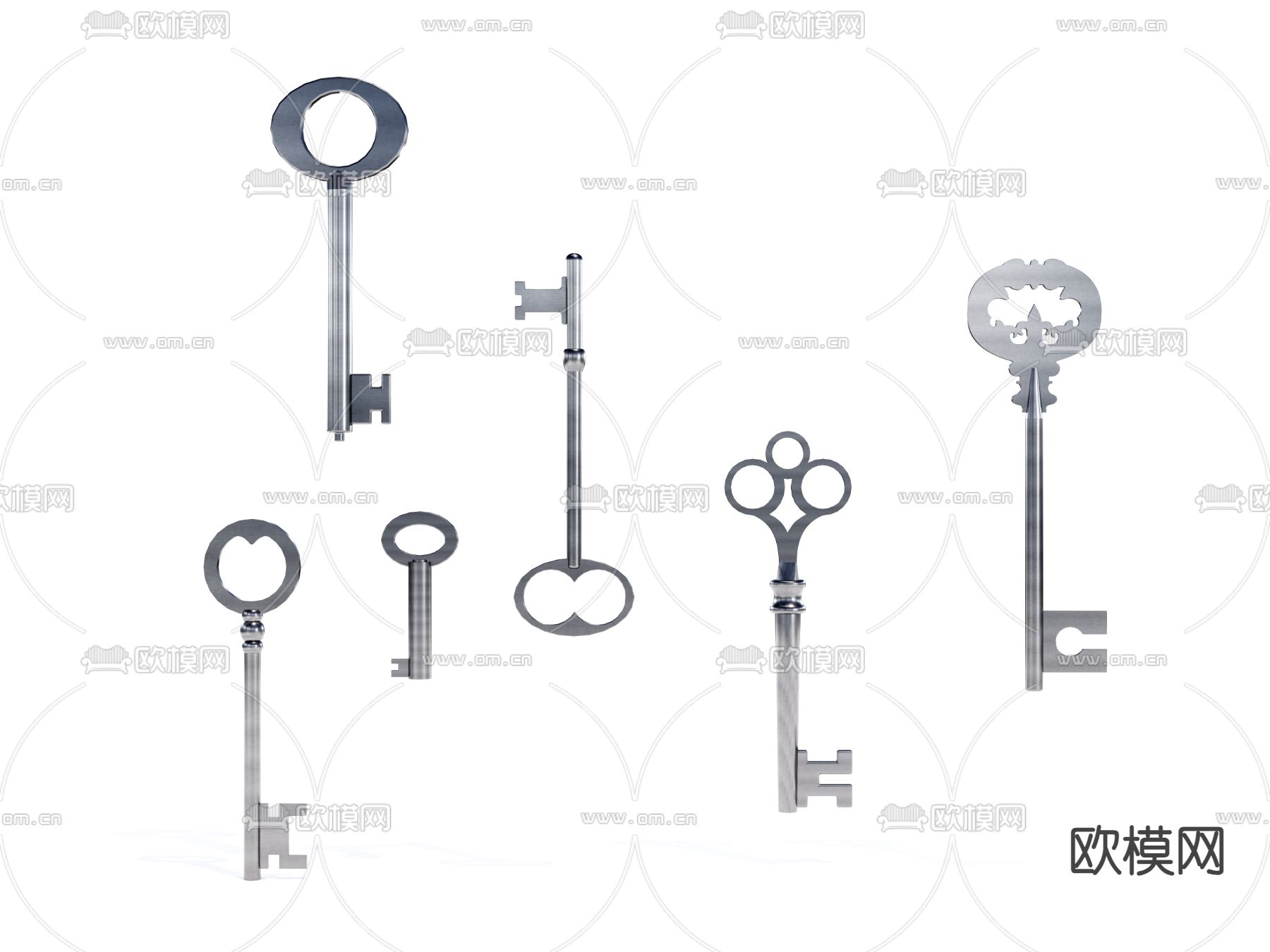 简欧钥匙su模型下载（渲染图1）