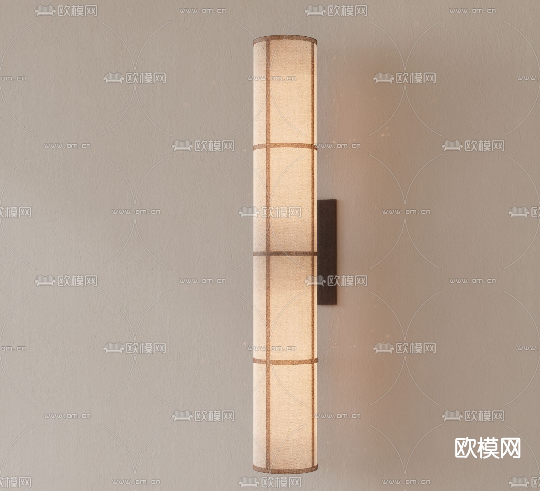 现代壁灯 藤编壁灯su模型下载（渲染图1）