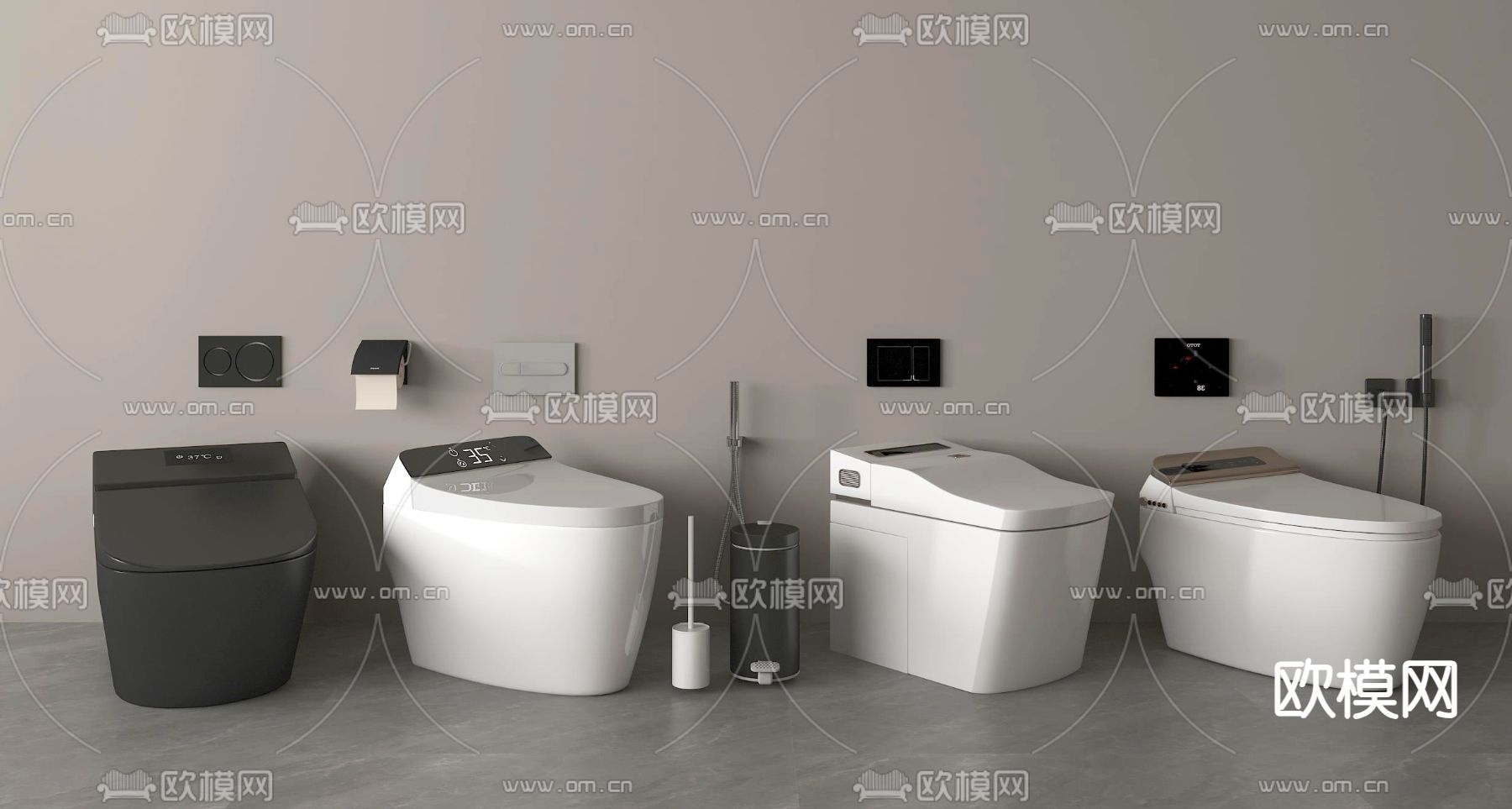 智能马桶 坐便器3d模型下载