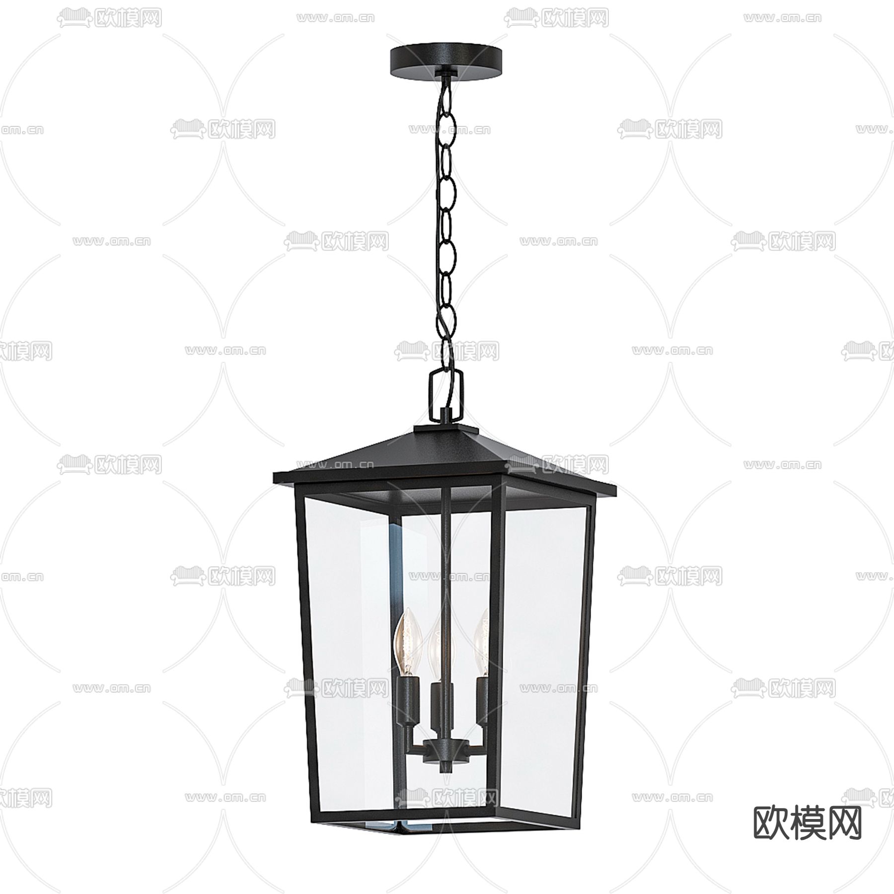 工业风吊灯 灯笼3d模型下载