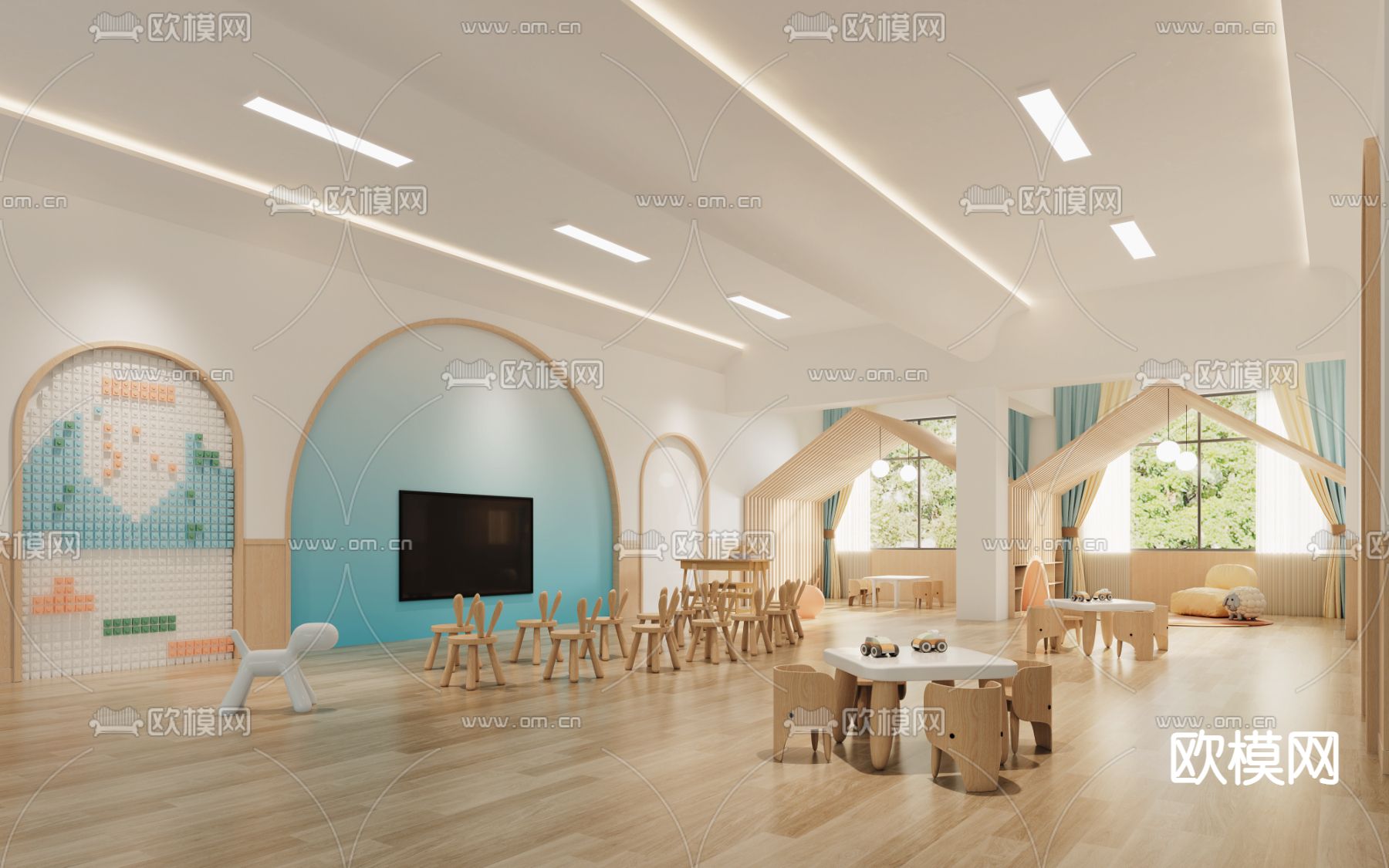 幼儿园教室3d模型下载