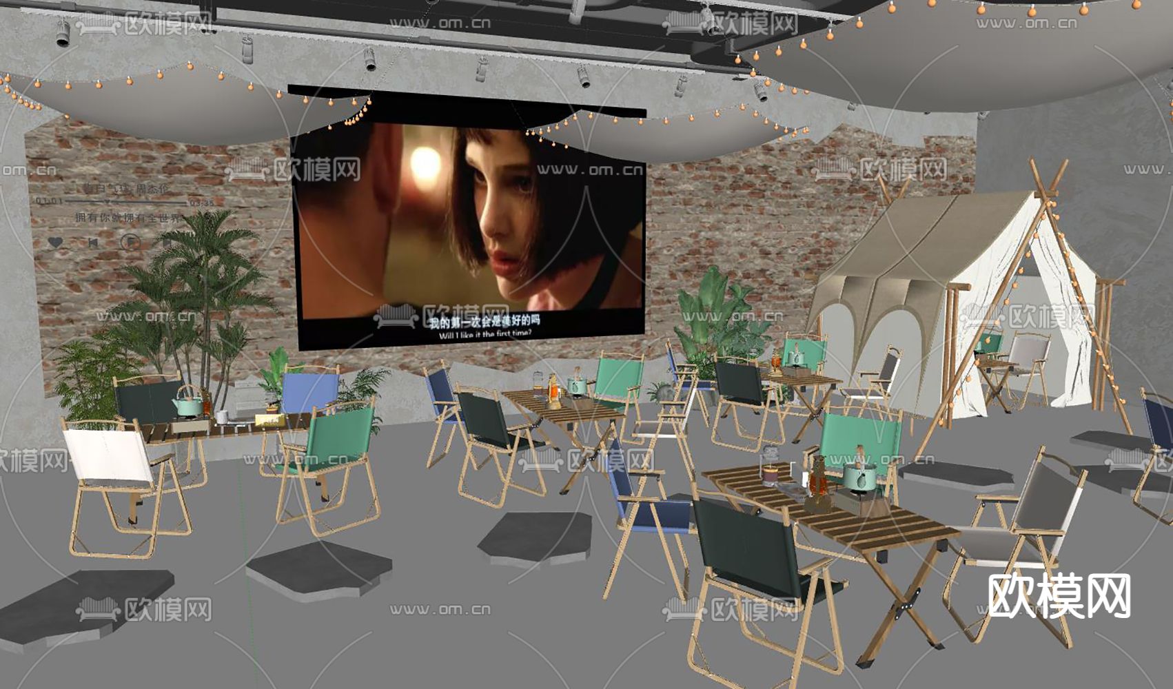 工业风酒馆su模型下载（渲染图2）