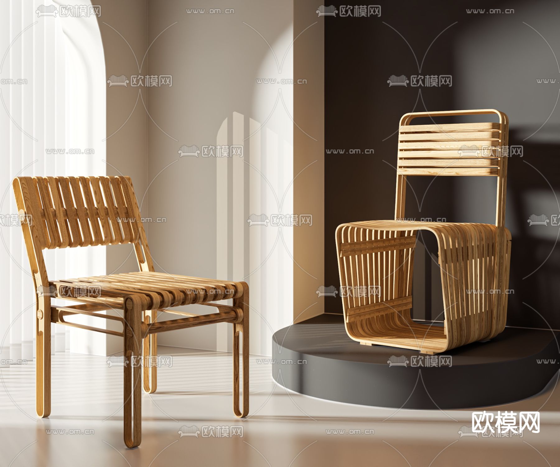 自然风椅子 户外椅 藤椅3d模型下载