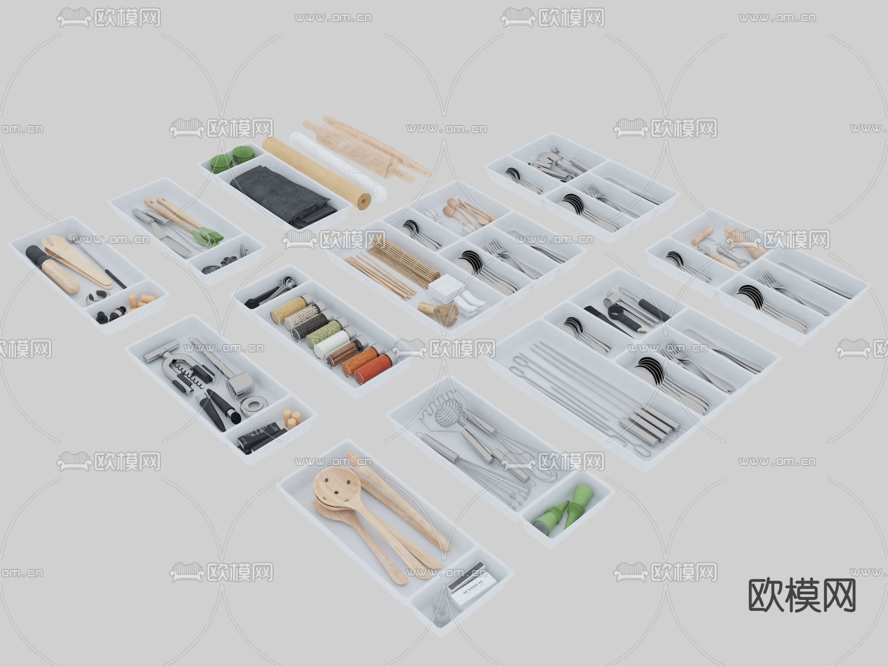 厨房用具su模型下载（渲染图1）