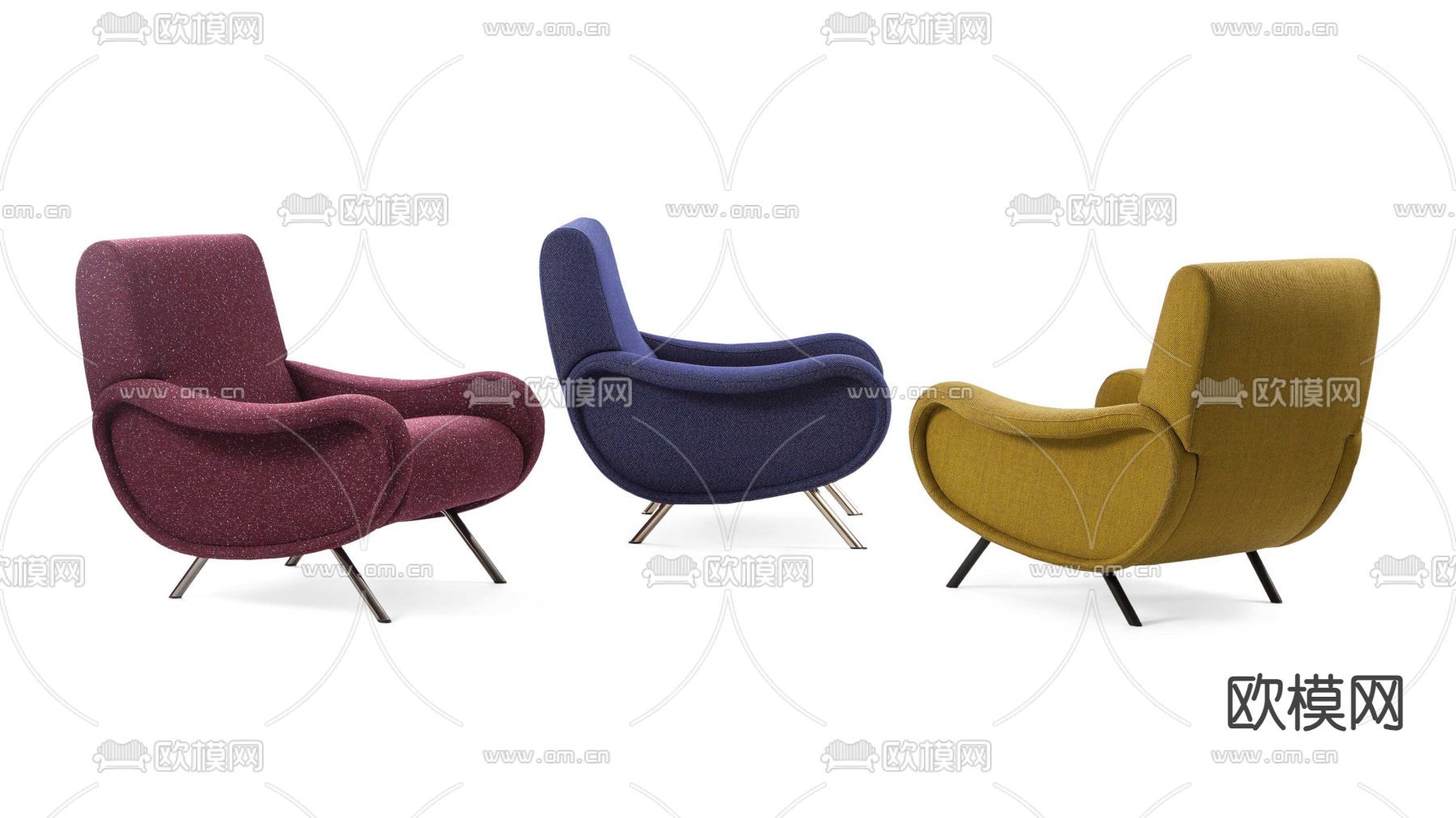 Cassina沙发椅 休闲椅3d模型下载（渲染图1）