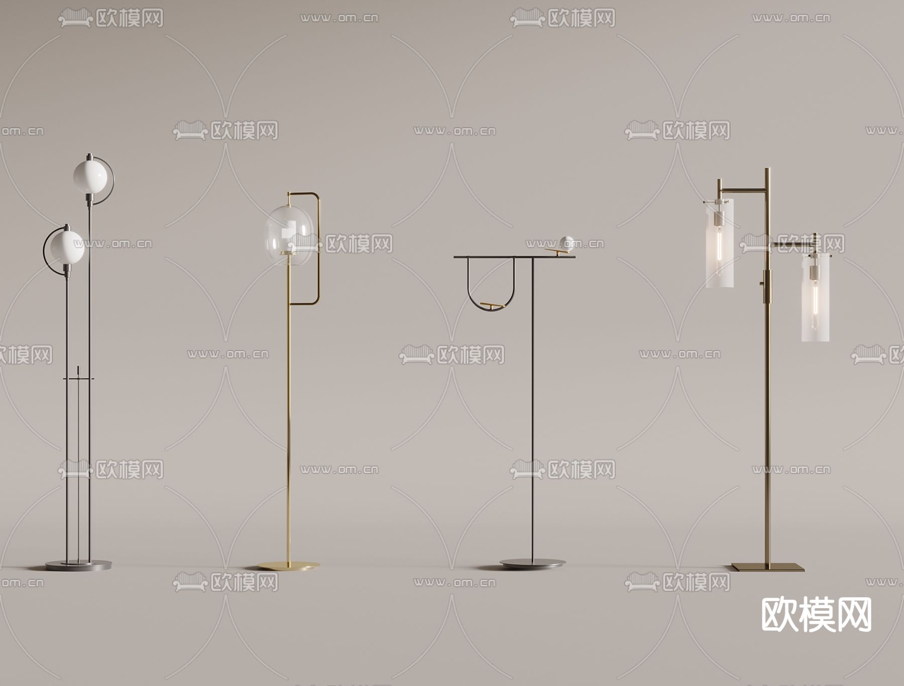 现代落地灯3d模型下载_ID14275871_3dmax免费模型-欧模网