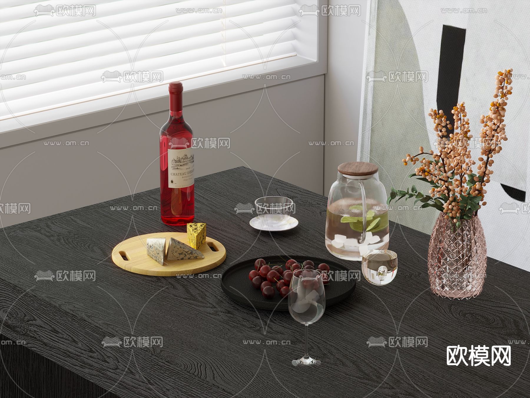 点心 果盘 酒瓶 花瓶 3d模型下载