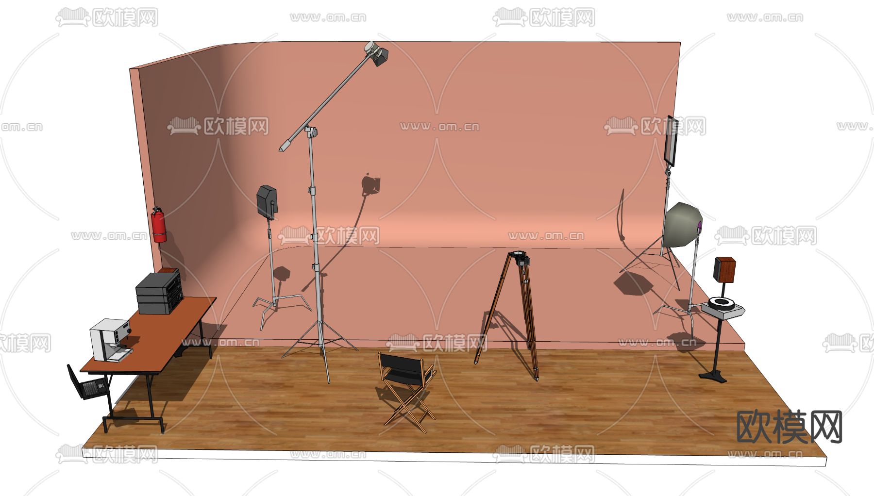 摄影棚 直播场地su模型下载_ID14270160_sketchup模型下载-欧模网