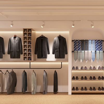  现代西装定制店su模型 