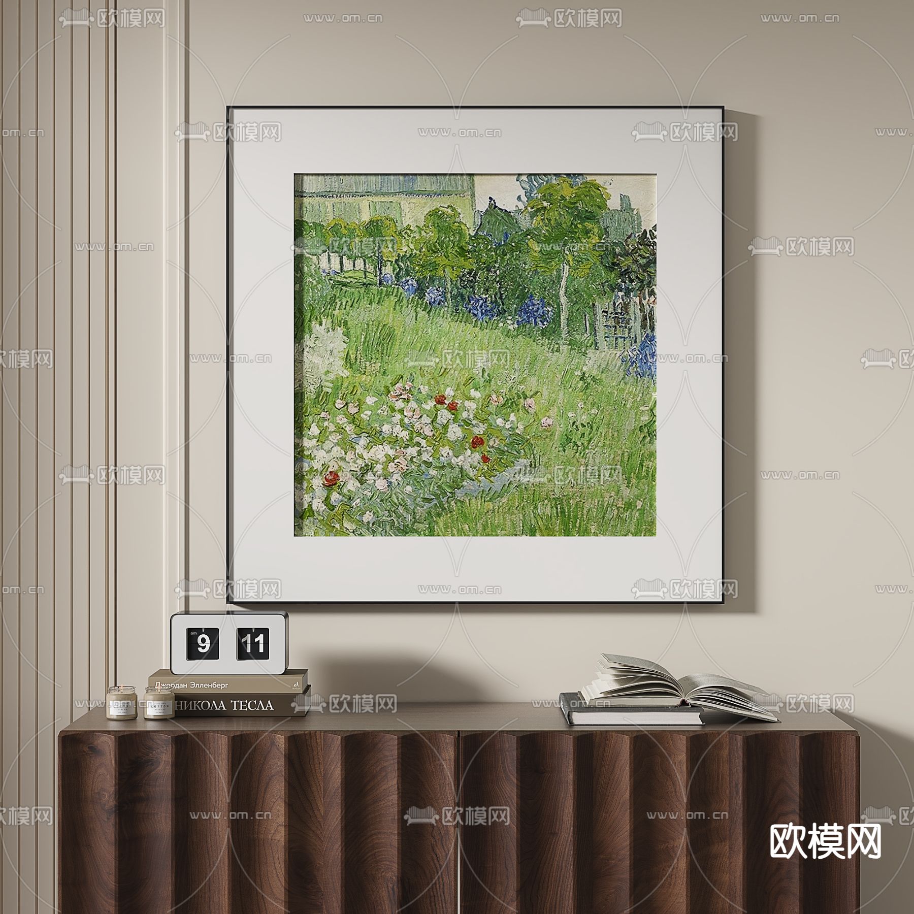 北欧装饰画 油画 艺术画3d模型下载