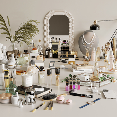  化妆品 梳子 护肤品 口红su模型 