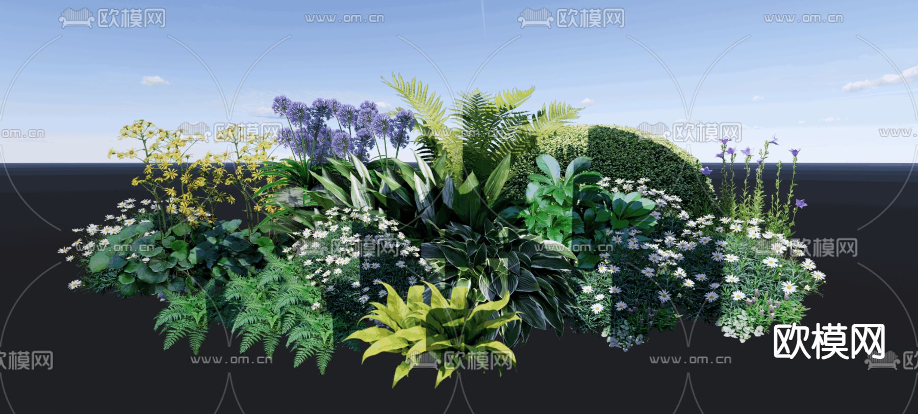 植物花卉 植物堆su模型下载（渲染图1）