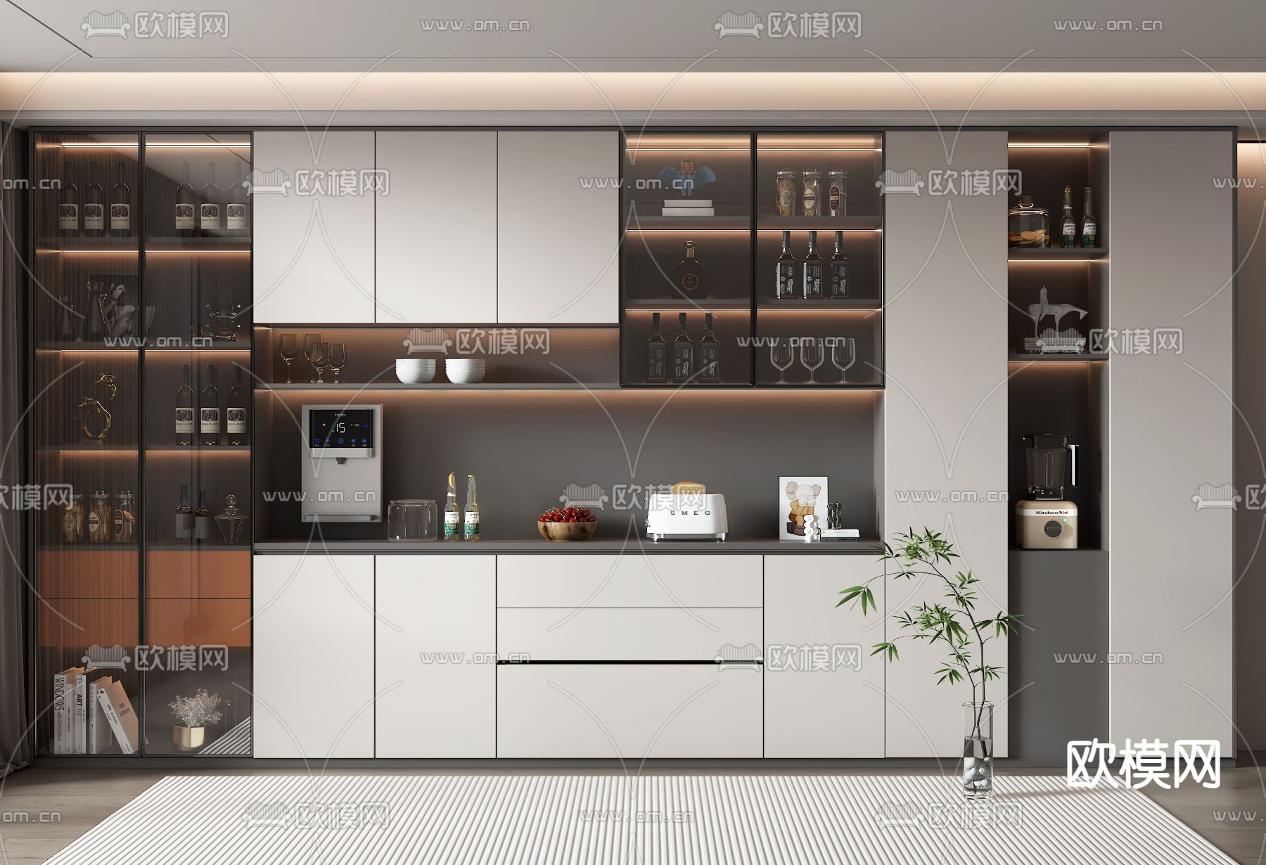 现代酒柜3d模型下载