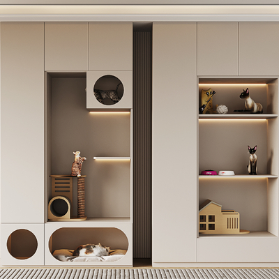  现代猫爬架su模型 