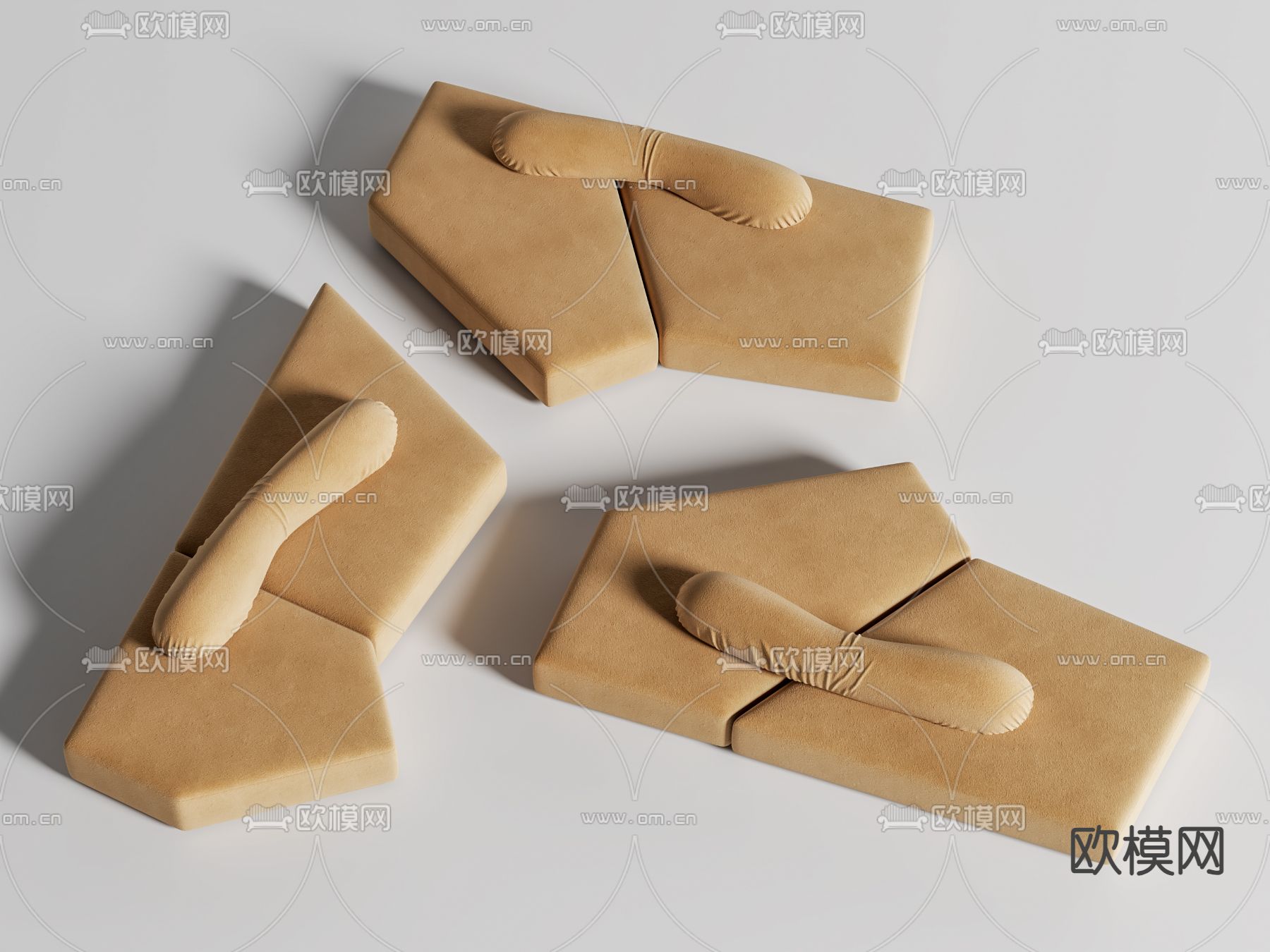 办公沙发 大堂沙发 岩石沙发 公共沙发3d模型下载