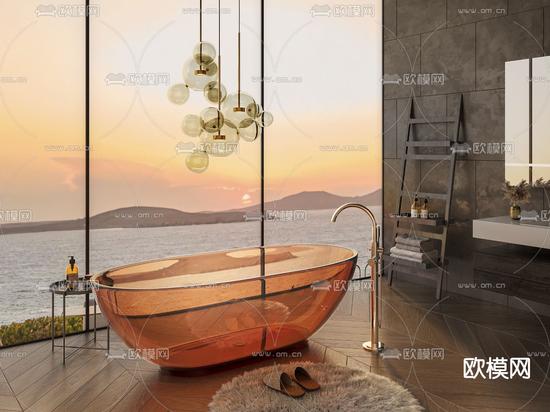 透明浴缸3d模型下载