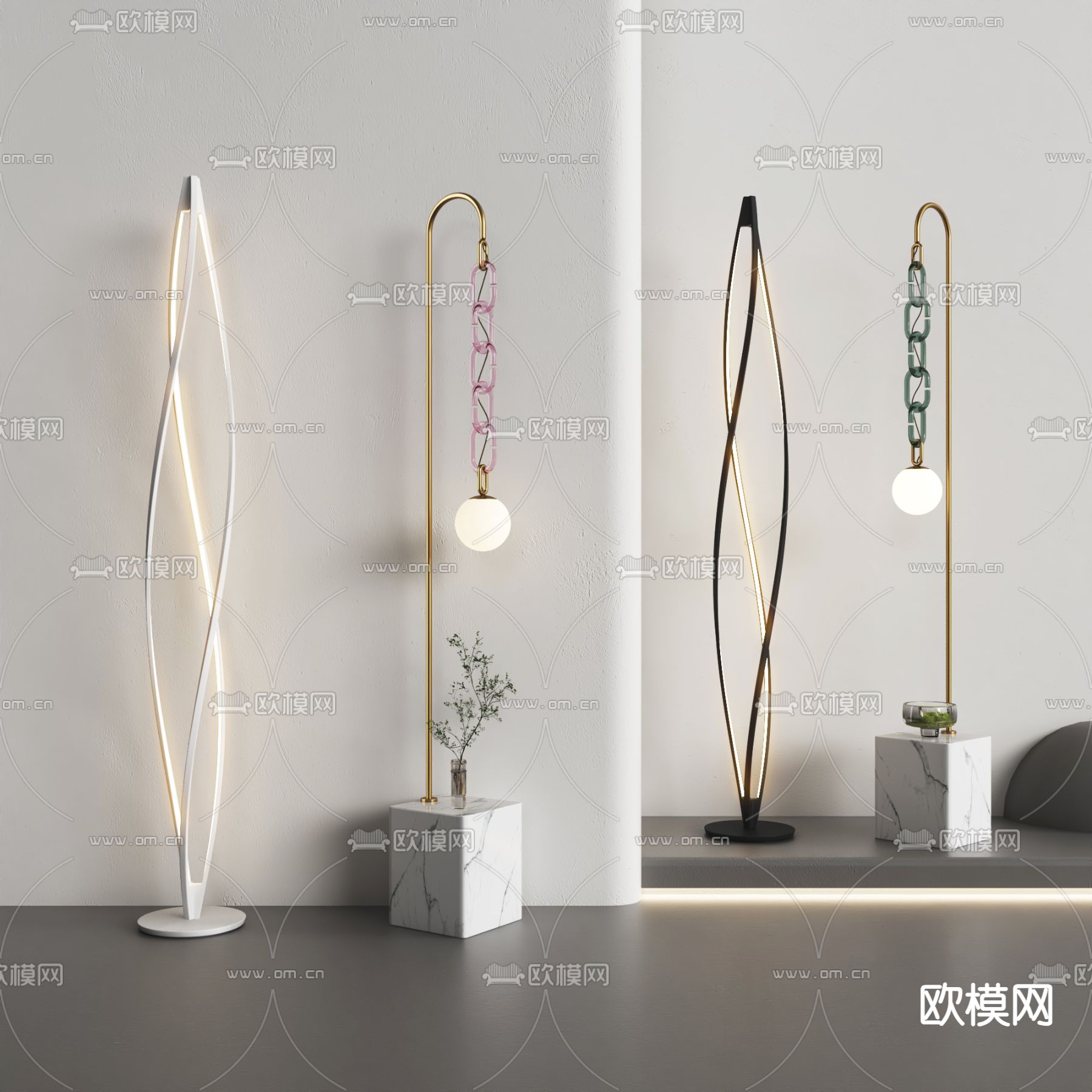 创意落地灯3d模型下载_ID14276901_3dmax免费模型-欧模网