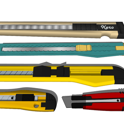  美工刀 刀具文具su模型 