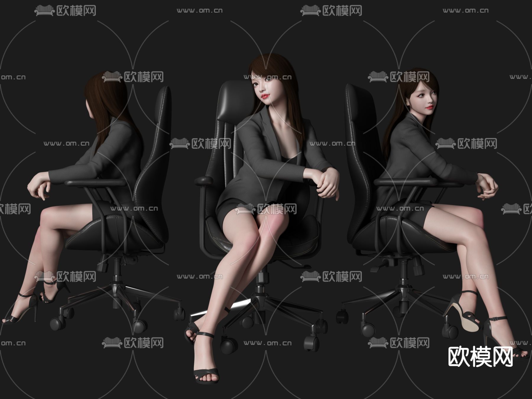 美女 人物su模型下载（渲染图1）