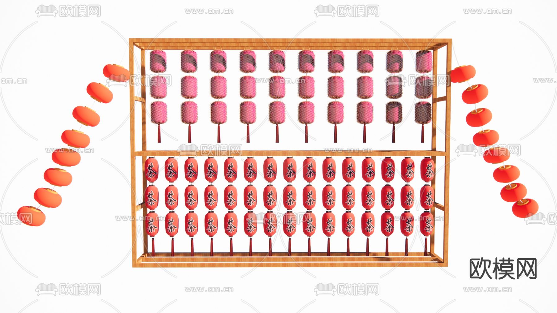 中式灯笼 装饰灯su模型下载（渲染图2）