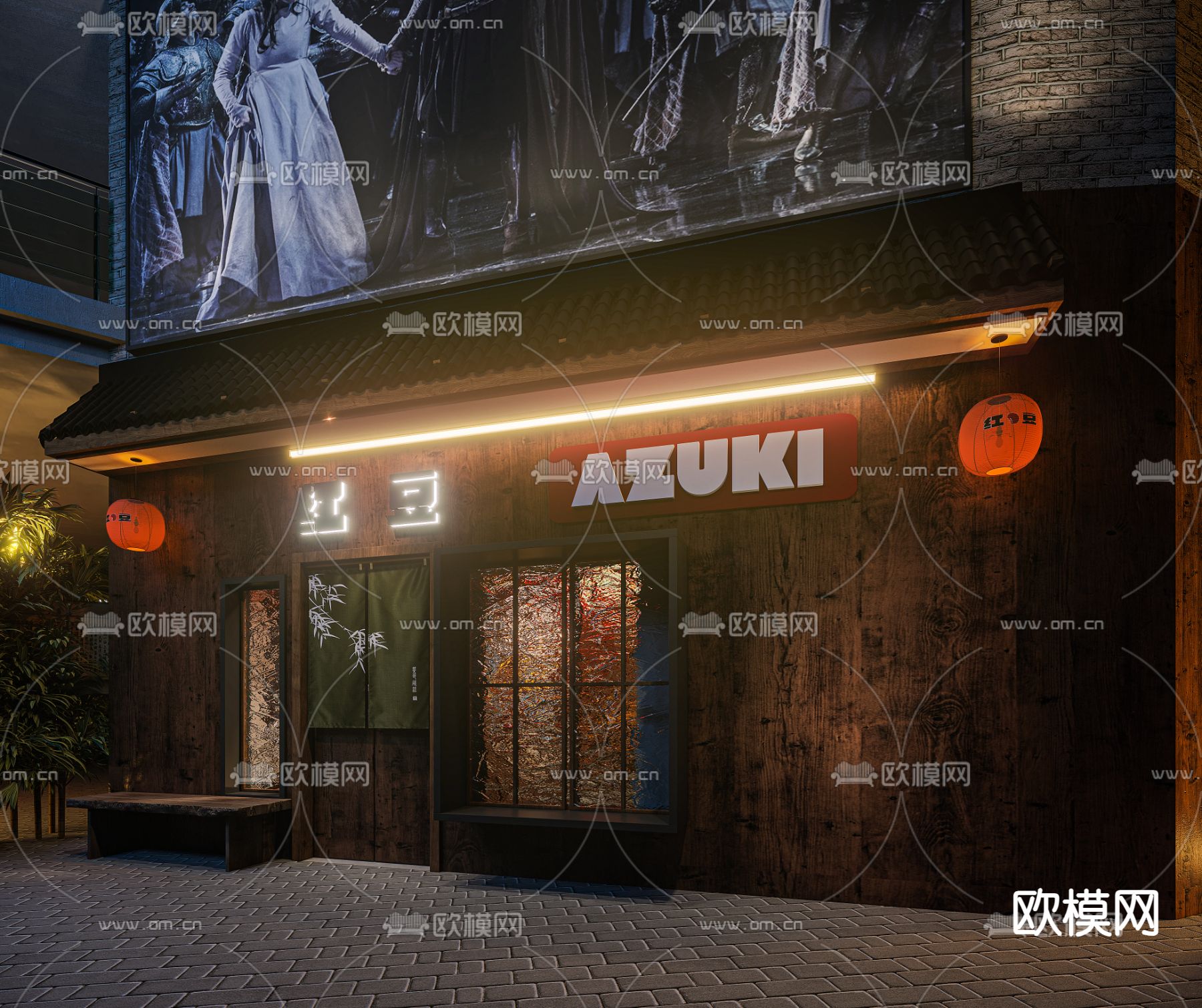 日式料理店 居酒屋3d模型下载（渲染图3）