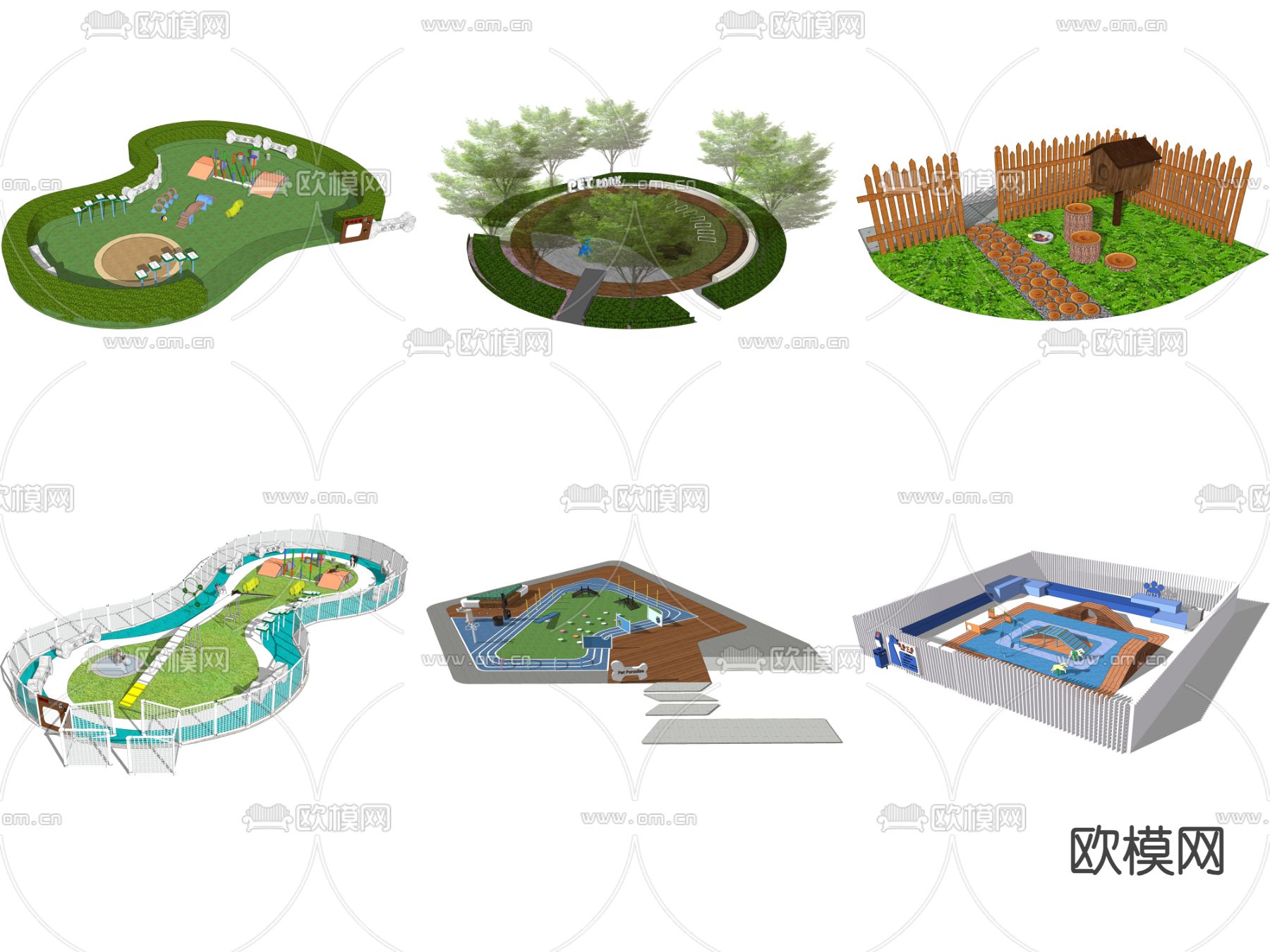 宠物乐园 宠物活动区su模型下载（渲染图2）