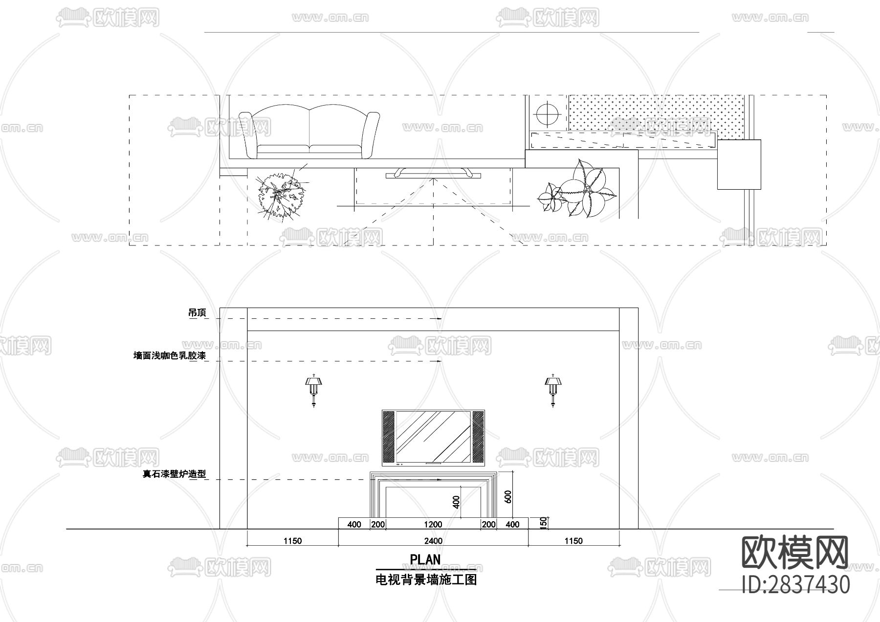 北国之春样板房cad施工图下载（渲染图8）