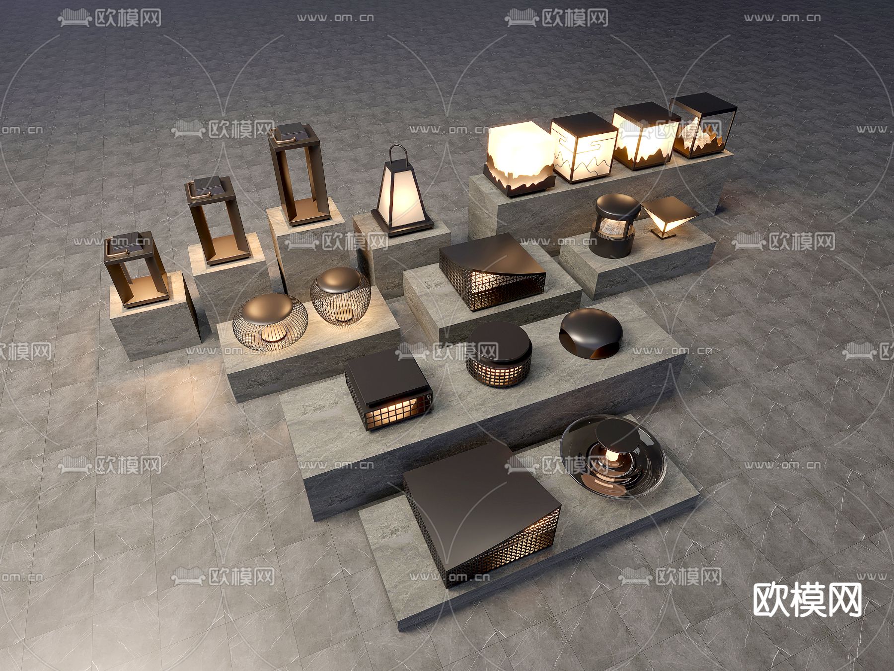 户外灯 景观灯 草坪灯su模型下载（渲染图1）