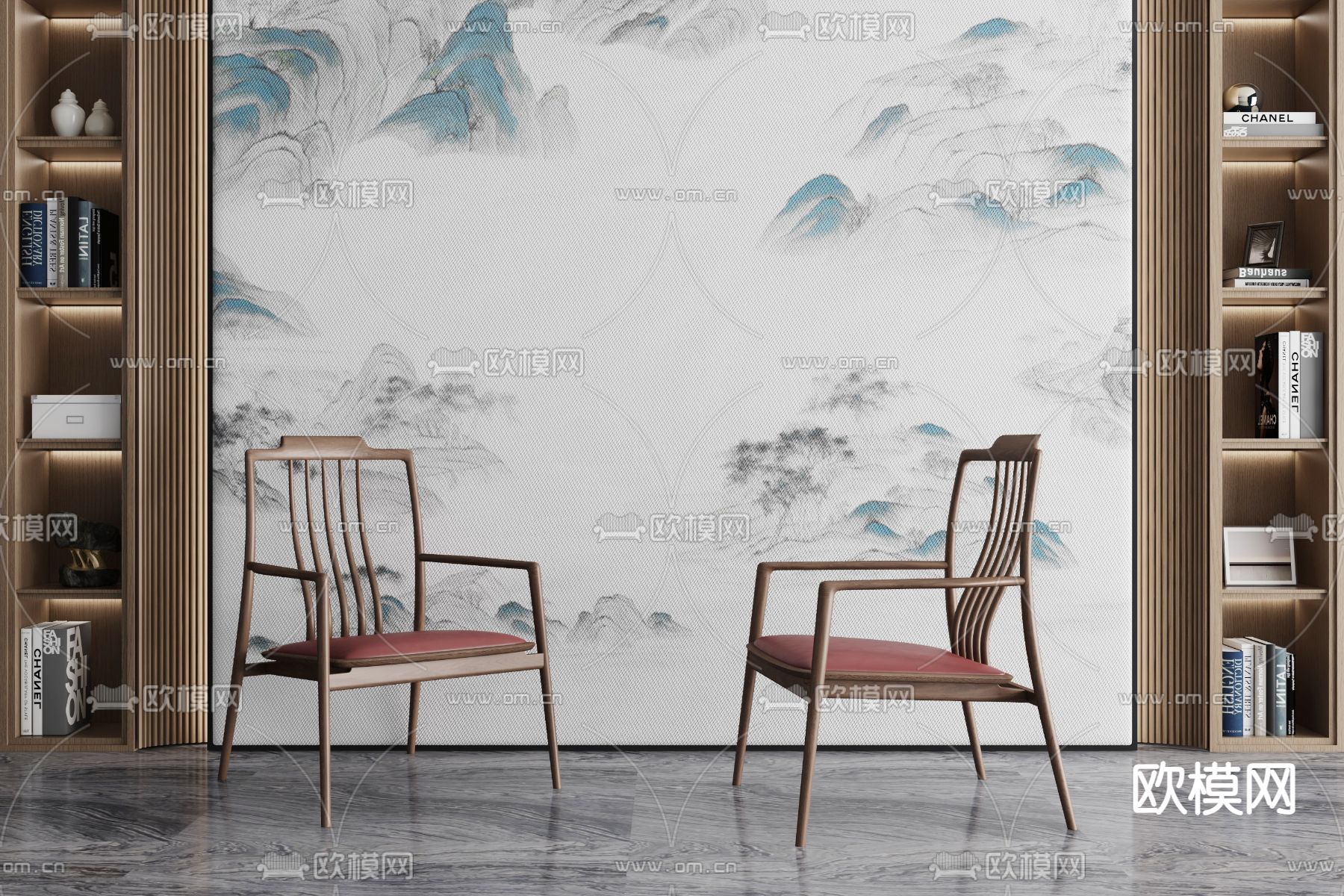 新中式椅子 单椅3d模型下载