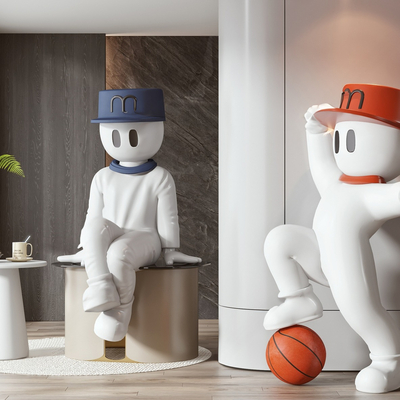  潮玩 雕塑装置su模型 