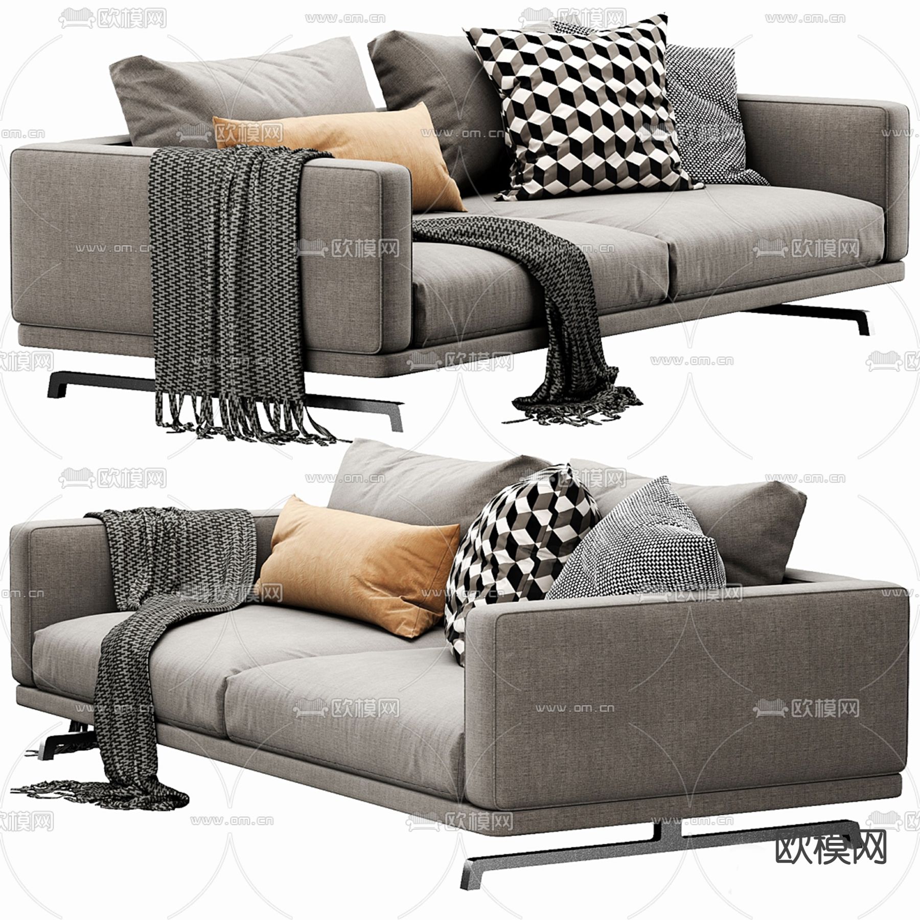 Molteni 双人沙发 布沙发3d模型下载