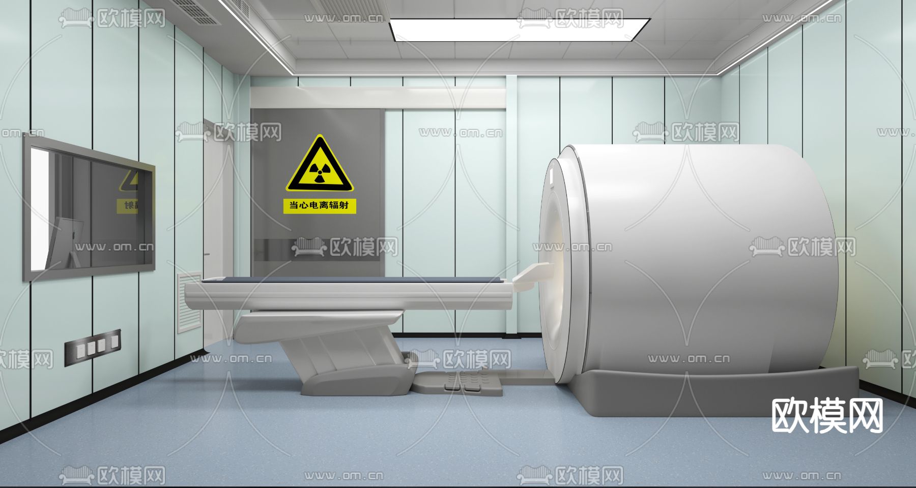 现代医院CT室su模型下载（渲染图1）