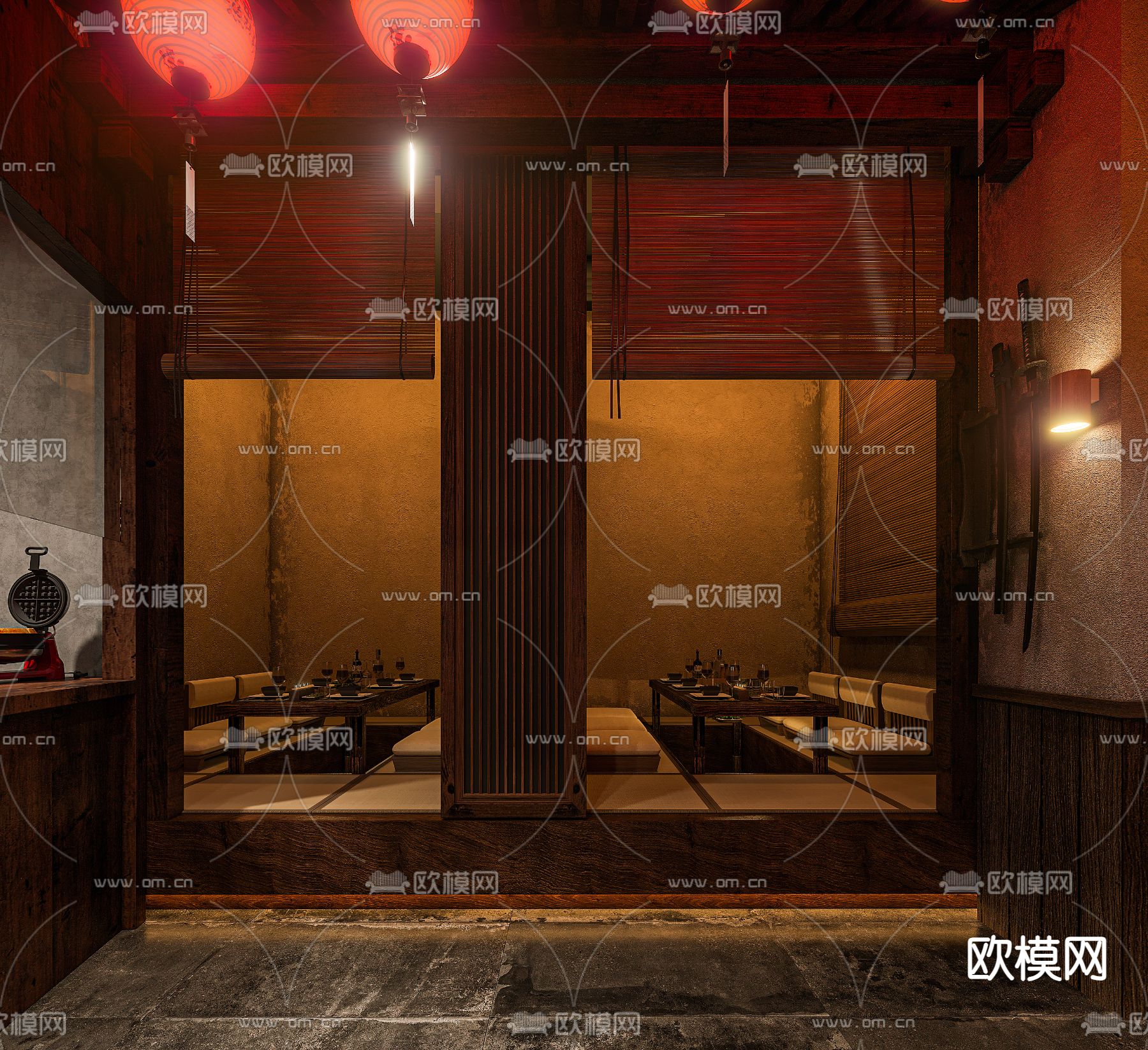 日式料理店 居酒屋3d模型下载（渲染图6）