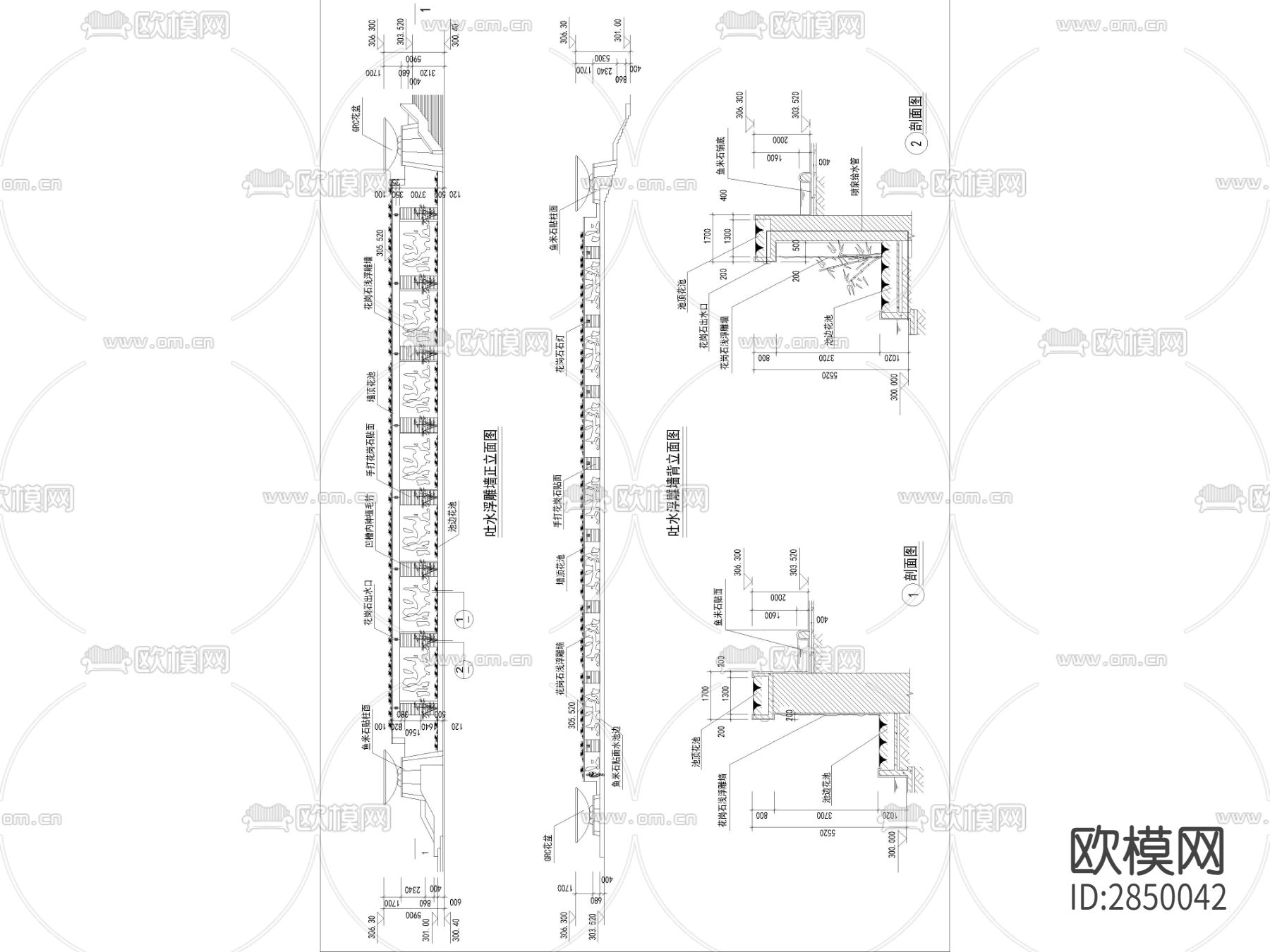 园林景观绿化CAD施工图下载（渲染图2）
