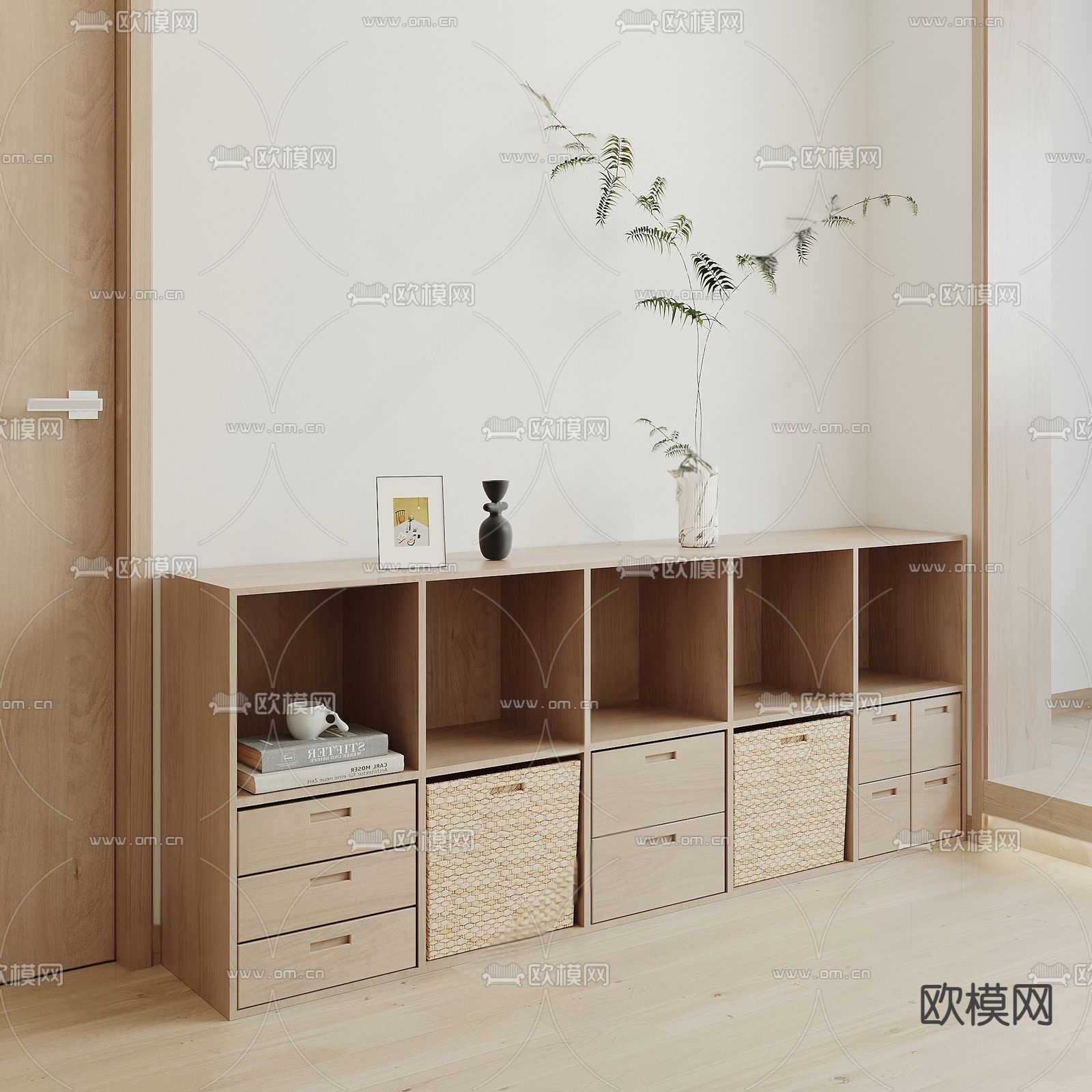 北欧储物柜su模型下载（渲染图1）