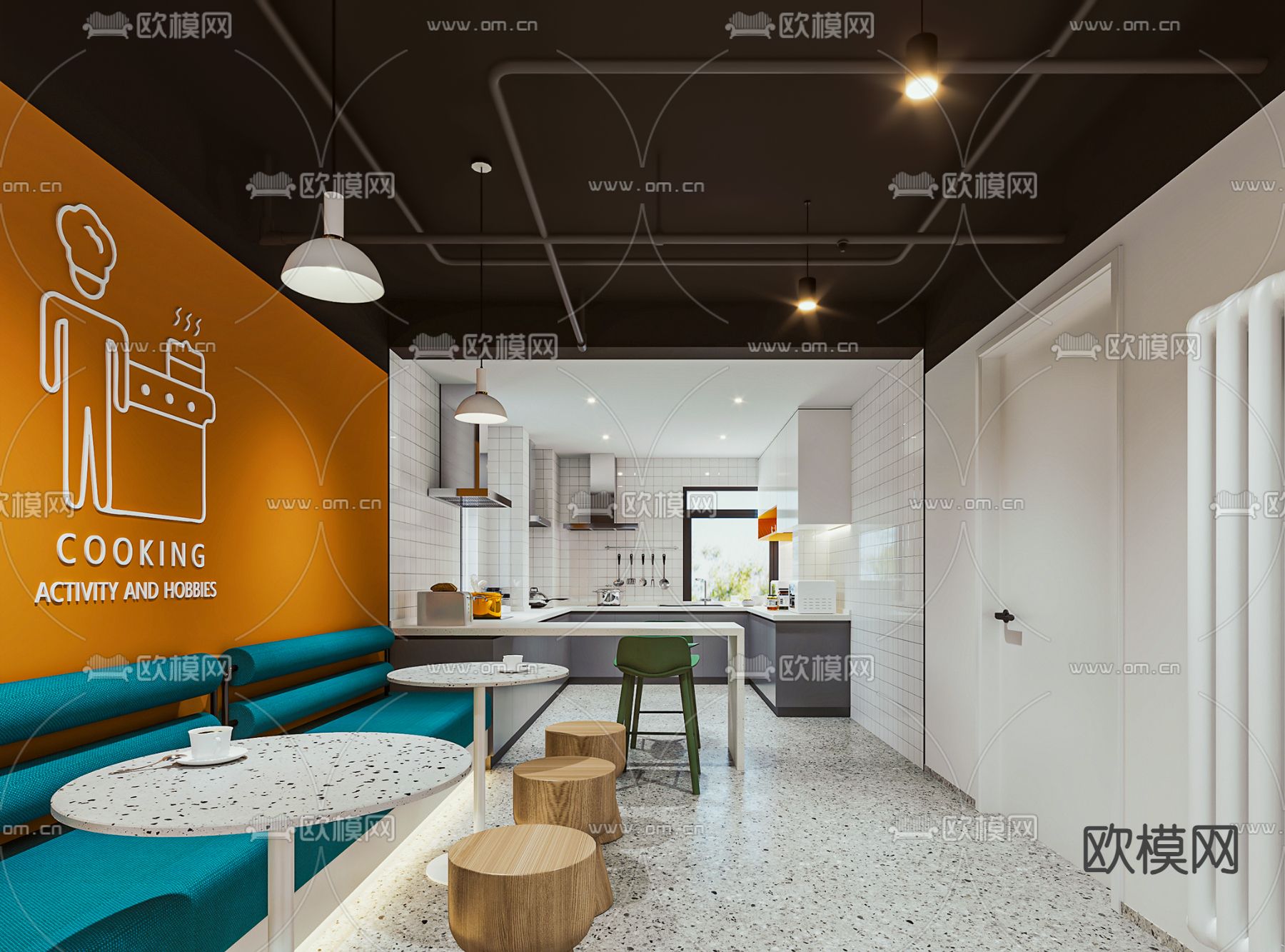 酒店公寓 共享厨房3d模型下载