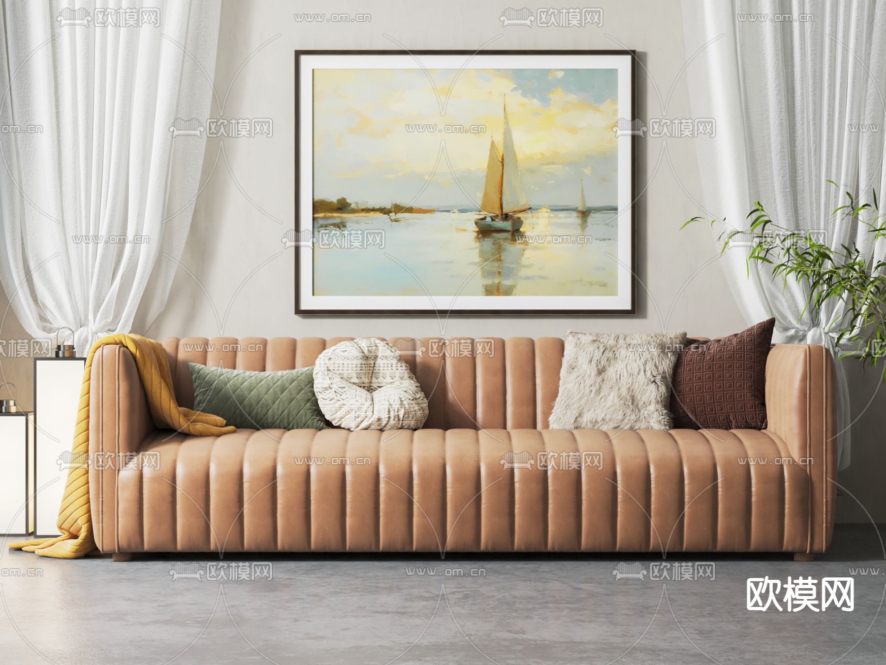 皮质沙发 软体沙发3d模型下载