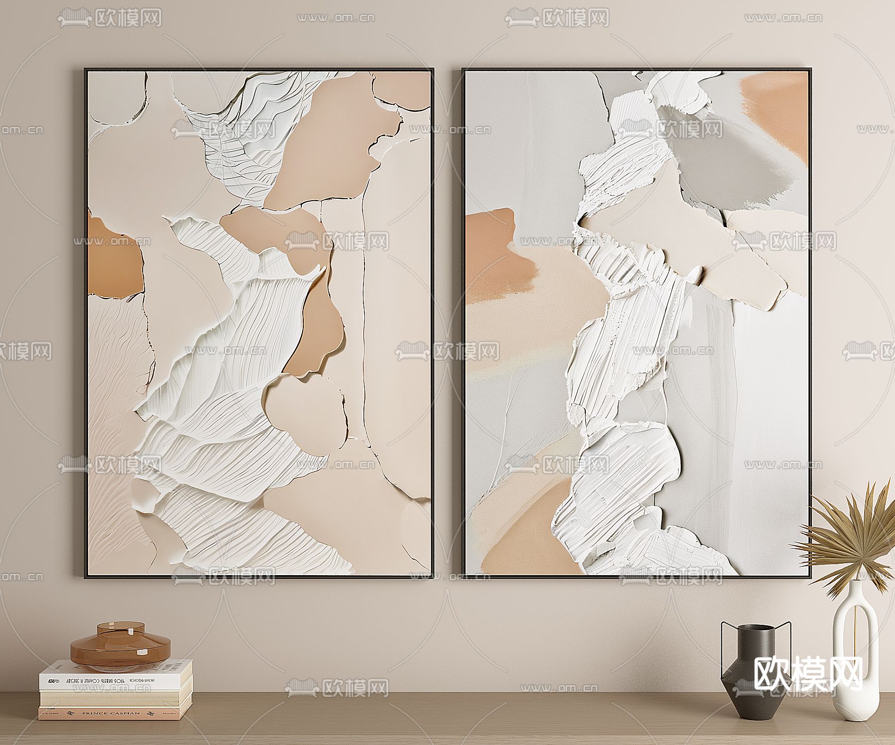 油画 装饰画 肌理画3d模型下载